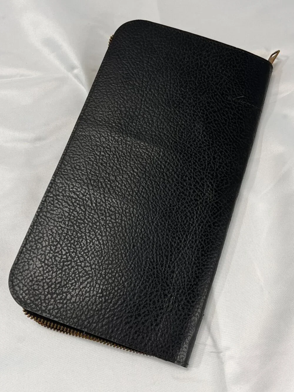 Vintage Black Folder w/TALON USA [Bell Long Tab Zipper] Folio Binder Organizer